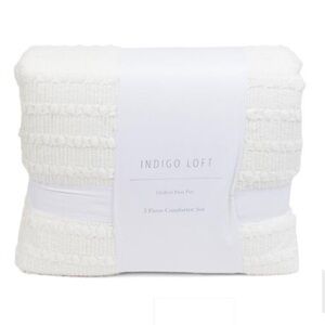 Indigo Loft White Textured 3-Piece Comforter Set